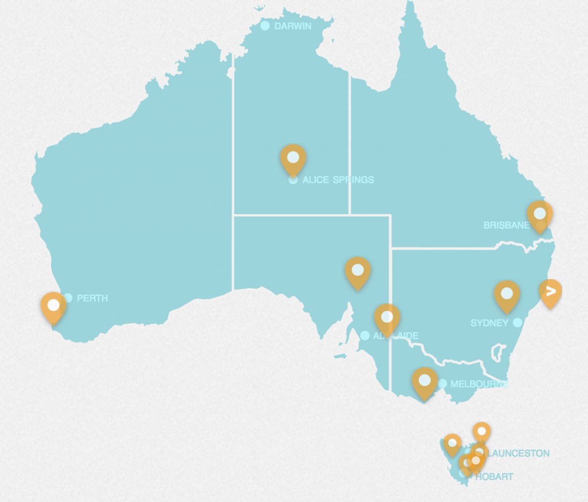 Map of great walks of Australia